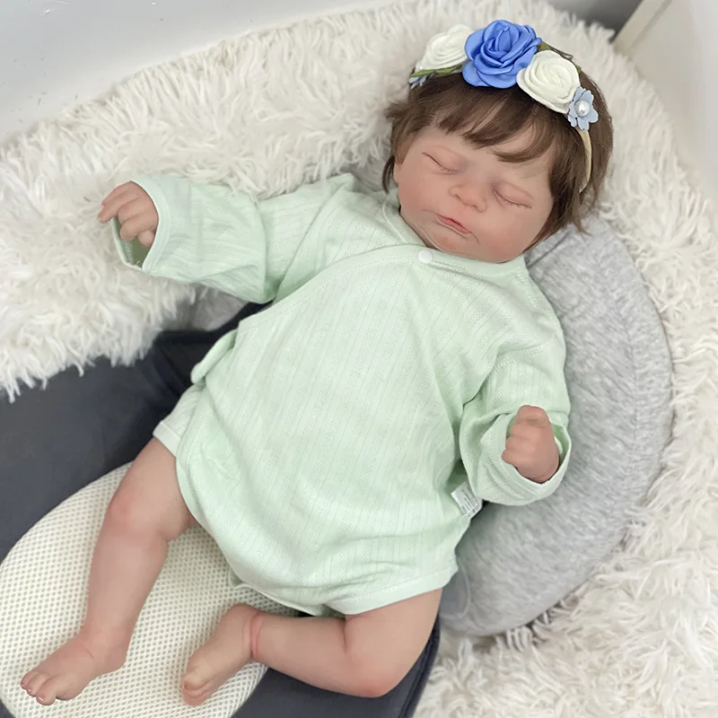 

50cm Reborn Doll Timothy Sleeping Baby Hand Painted Doll with Visible Veins Collectible Art Doll