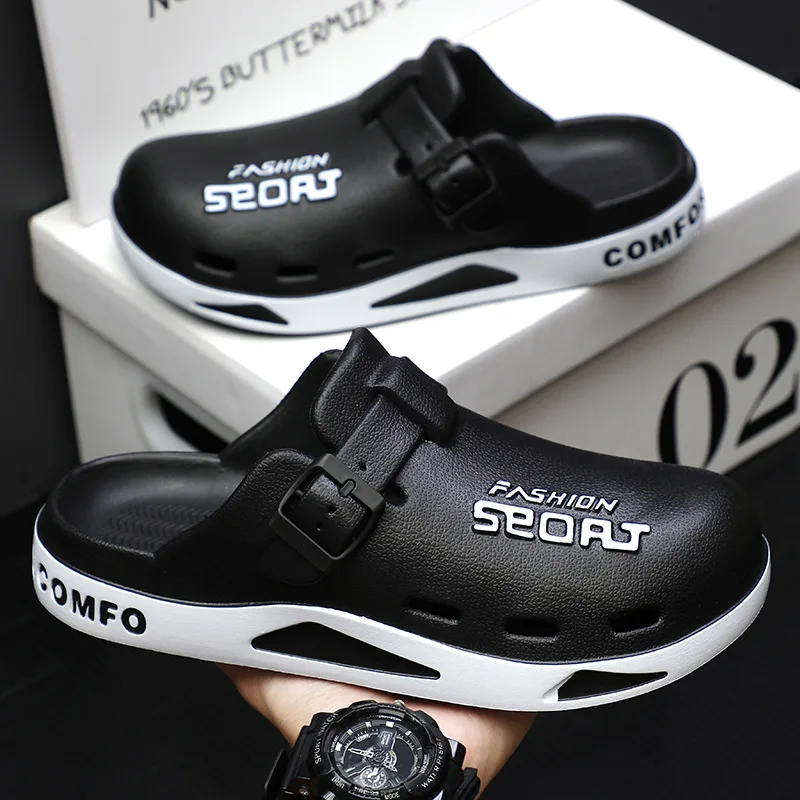 

2025 New Men's Comfortable Casual Slip-On Sandals Home Outdoor Wear-Resistant Lightweight Breathable Hollow Out Men's Slippers