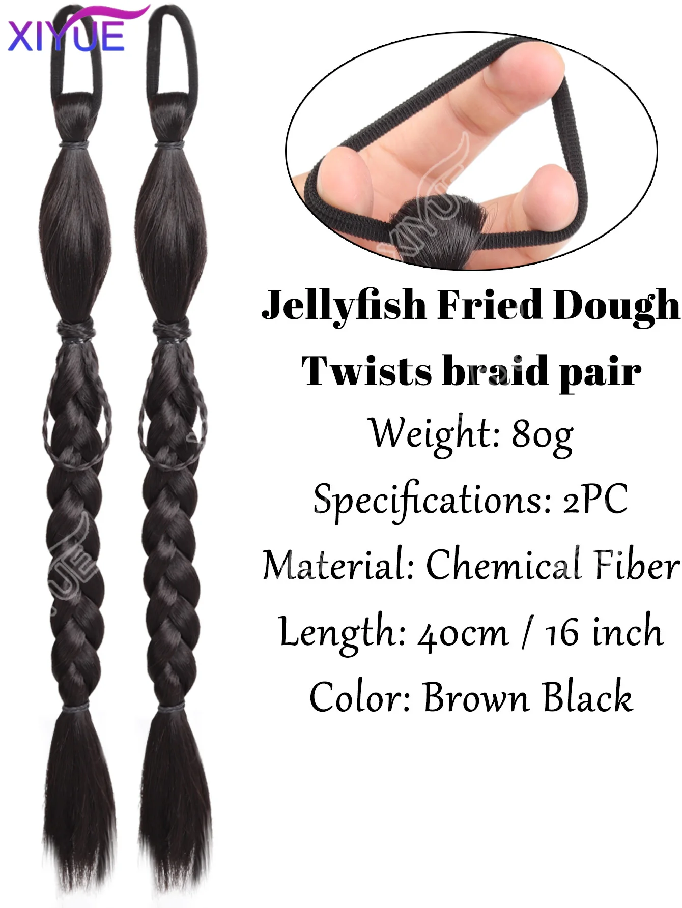 XIYUE Bubble Braids Hair Ponytail Synthetic Wig for Women Smooth Hand-woven Braided Ponytail Suitable for Beginners and Daily