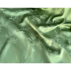 Green Bamboo Patterned Jacquard Acetate Fabric Soft and Silky Chinese Style Silk Cheongsam Dress Designer Fabric