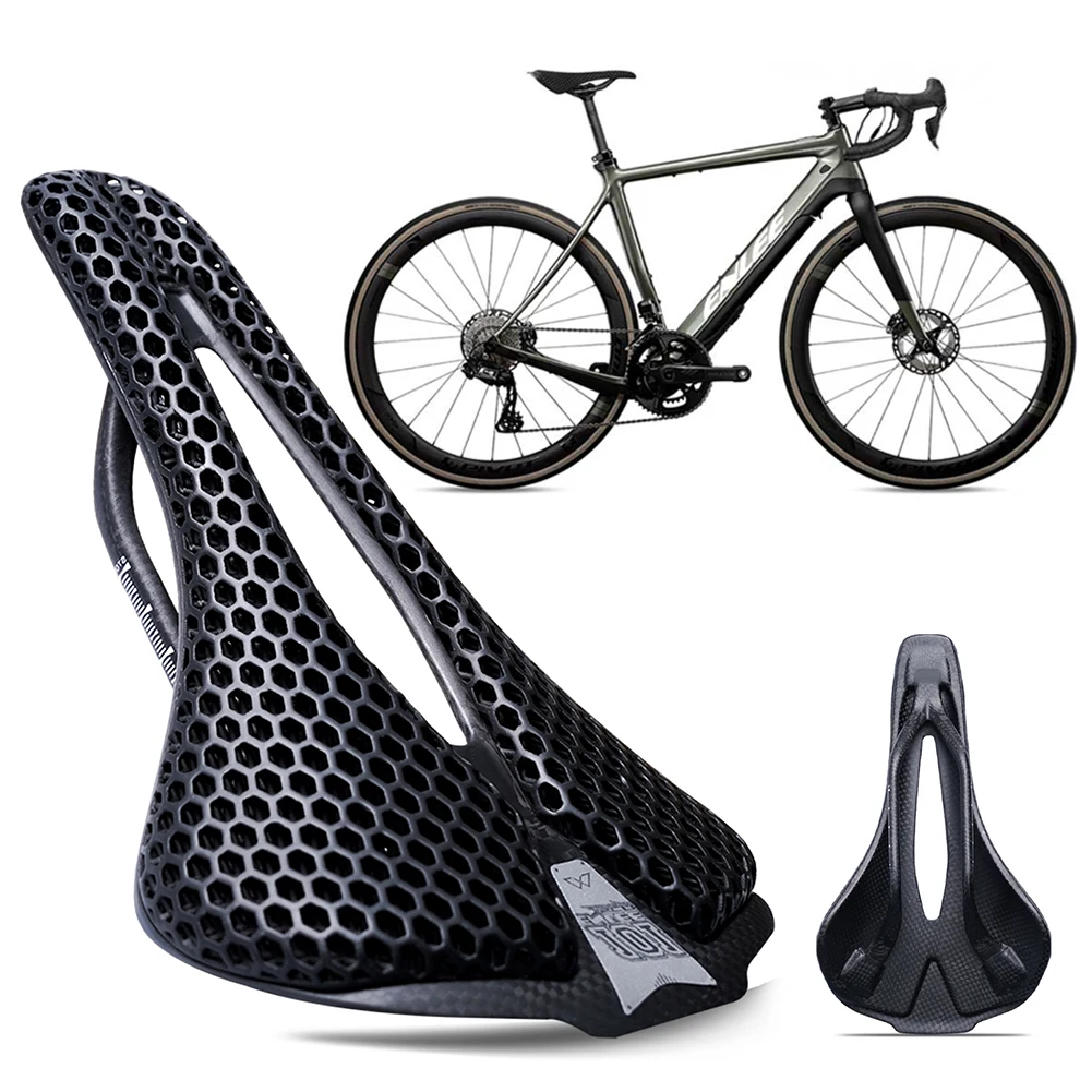 3D Printed MTB Honeycomb Cushion Shock Absorption Cozy Cycling Seat Mountain Bicycle Cushion for Men Women Long Distance Cycling