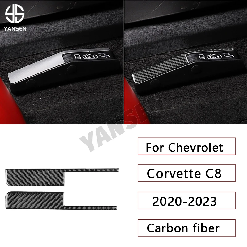 

Car Door Lock Switch Decorative Frame Carbon Fiber Cover Sticker For Chevrolet Corvette C8 2020-2023 Car Accessories