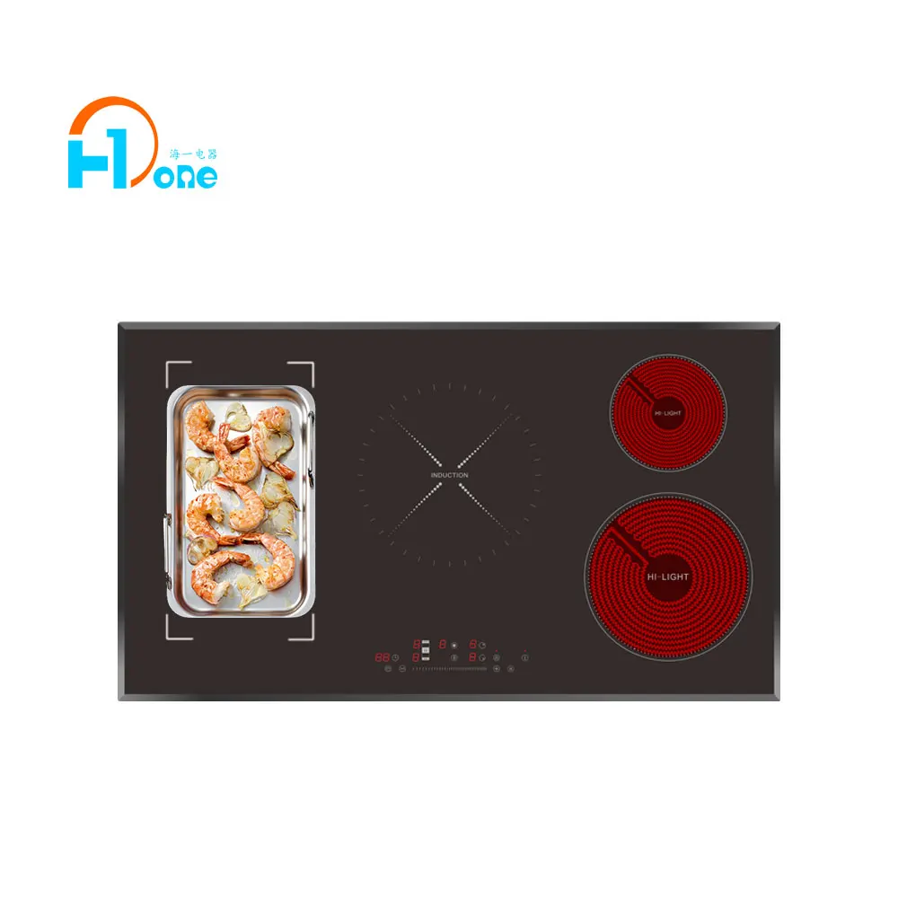 Electric Induction Cooktop with 5 Burners Flex Zone and Built-in Hybrid Hob Half-Bridge Technology 3 Year Warranty