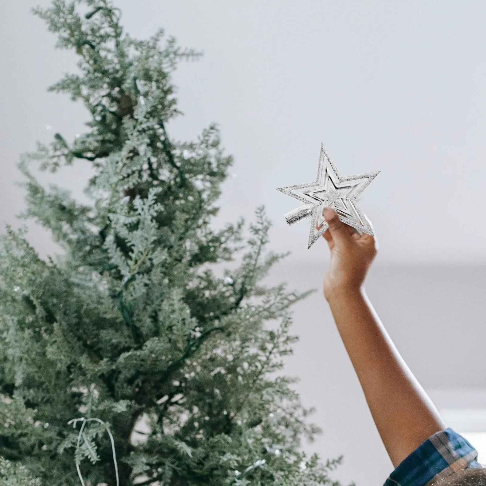 

10 Cm Pentagram nament Long Lasting Christmas Tree Star Topper Decor Lightweight Installation Exquisite Craft Details