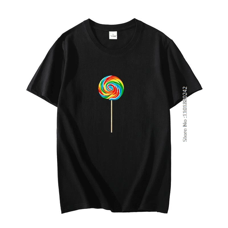 Colourful Lollipop Lollypop Sucker Unisex Fashion Cotton T-shirt Graphic T Shirts Oversize t-shirts Harajuku Men's Clothing
