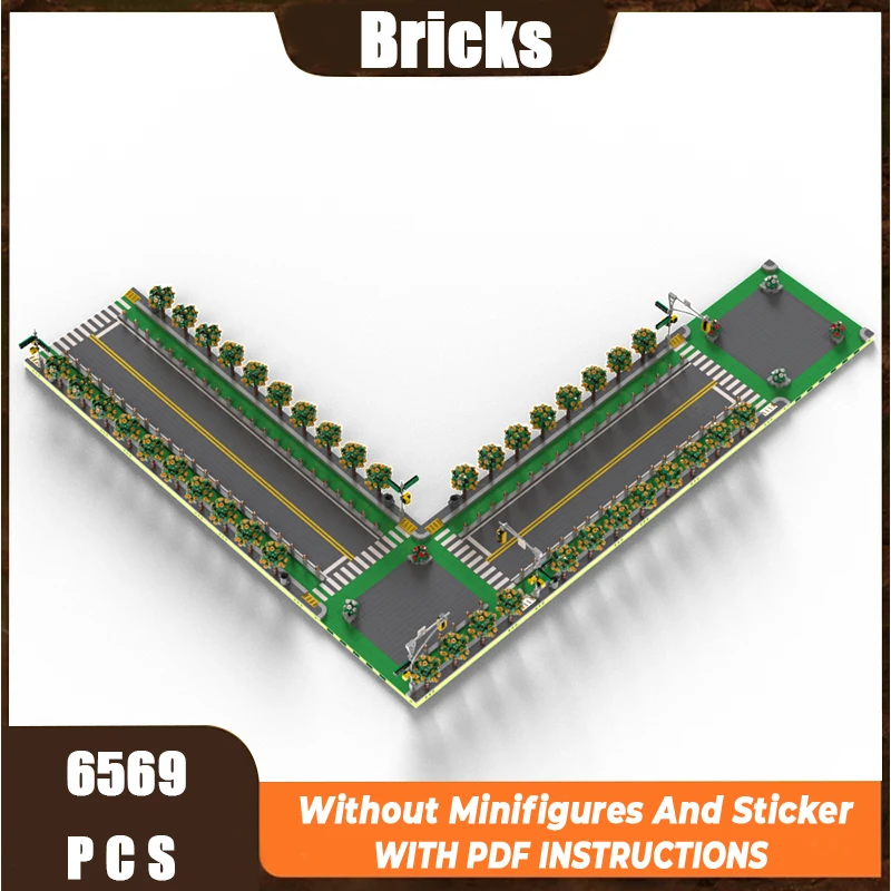 

Exquisite new product MOC building block model urban bike lane highway technology modular children's toys gifts DIY assembly set