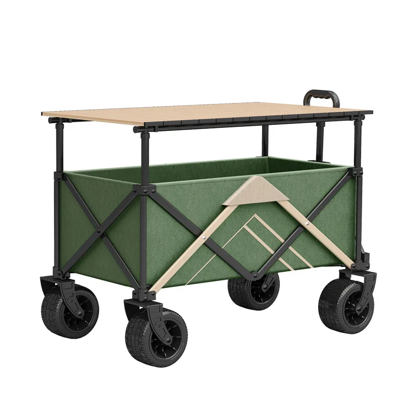 

Gathering type camp car camping cart trolley camping stall outdoor hand-pulled cart folding trolley table board