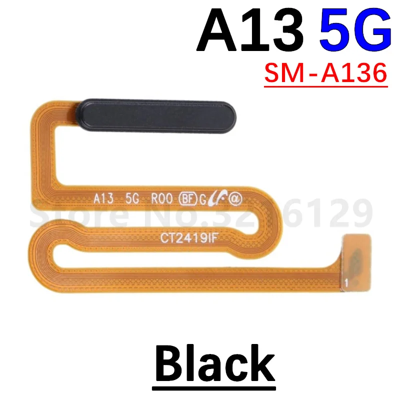 New For Samsung A13 A135 A136 A137 A03s A037 Home Button Fingerprint Sensor Flex With Power Key Button Flex Cable