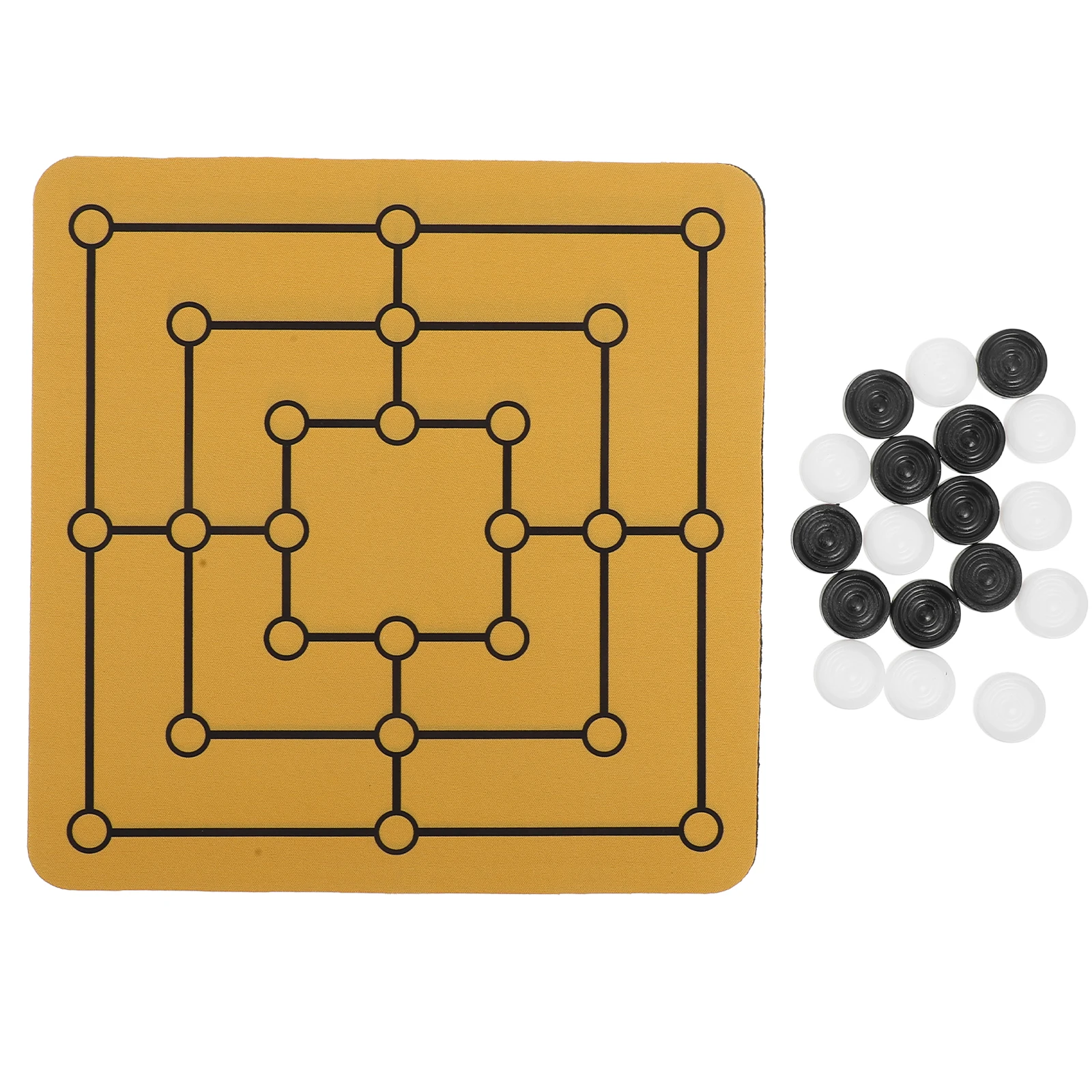 

1 set 1 Set Nine Men'S Morris Board Portable Rubber Chessboard For Family Gathering Strategy Holiday Party Fun Traditional