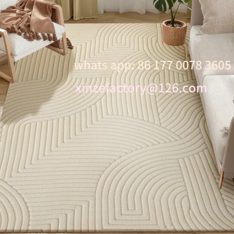 

Customizable Living Room Rug 160X120 cm Short Pile Rug Modern Style Non-Slip Base Machine Woven Carpet for Living Room