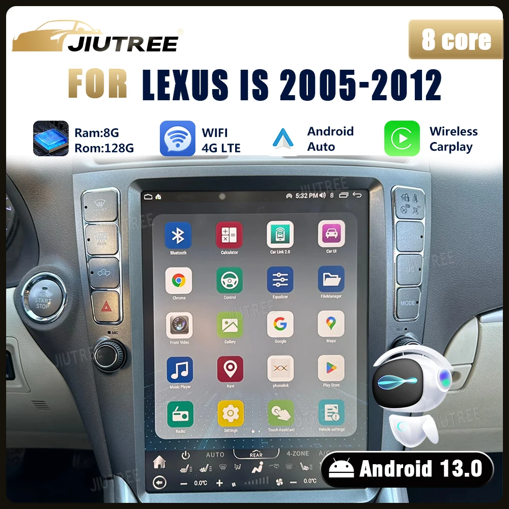 Car Radio For Lexus IS250 IS300 IS200 IS220 IS350 2004-2012 Tesla Screen Automotive Multimedia Carplay Android 13 4G WIFI