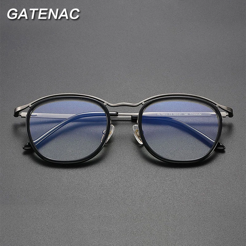 Vintage Titanium Eyeglasses Frame Men Retro Prescription Optical Myopia Glasses Frame Women 2022 New Korea Luxury Brand Eyewear