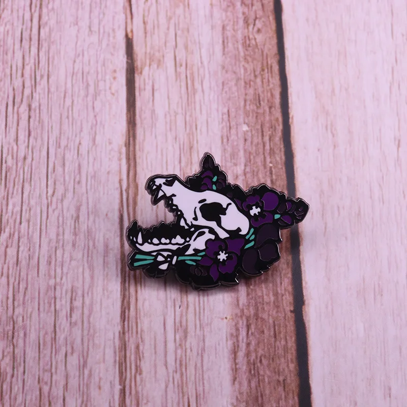 Pin Club | Wolf Series Punk Skeleton Custom Badges  Animals Fox Deco Gifts High-quality Brooch Hat Clothes Accessories Wholesale