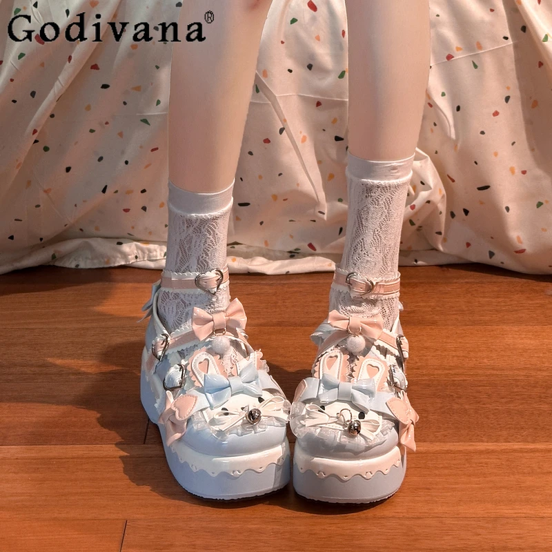 

Cute Lolita Single Lolita Princess Shoes Women's New Sweet Youth Versatile JK Lo Shoes Female Lace Bow Leather Single Shoes