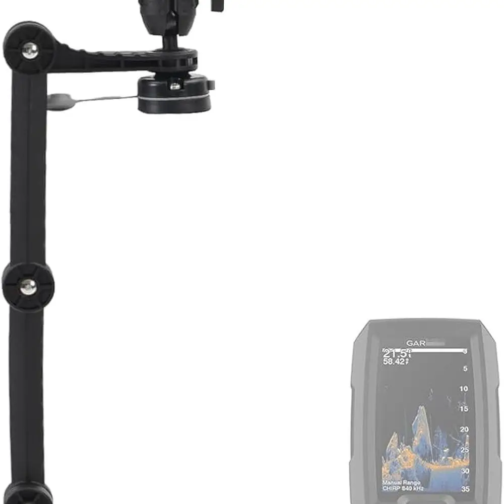 

Universal Fish Finder Mount for Kayak-with Transducer Arm Options,Ball Base,Dual Plates, Fits 9" Electronics,Compatible with Gar