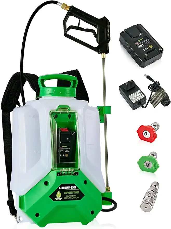 Backpack Sprayer 4 Gallon, 2.6Ah- Lithium Battery Powered for Weeding, Spraying, Cleaning