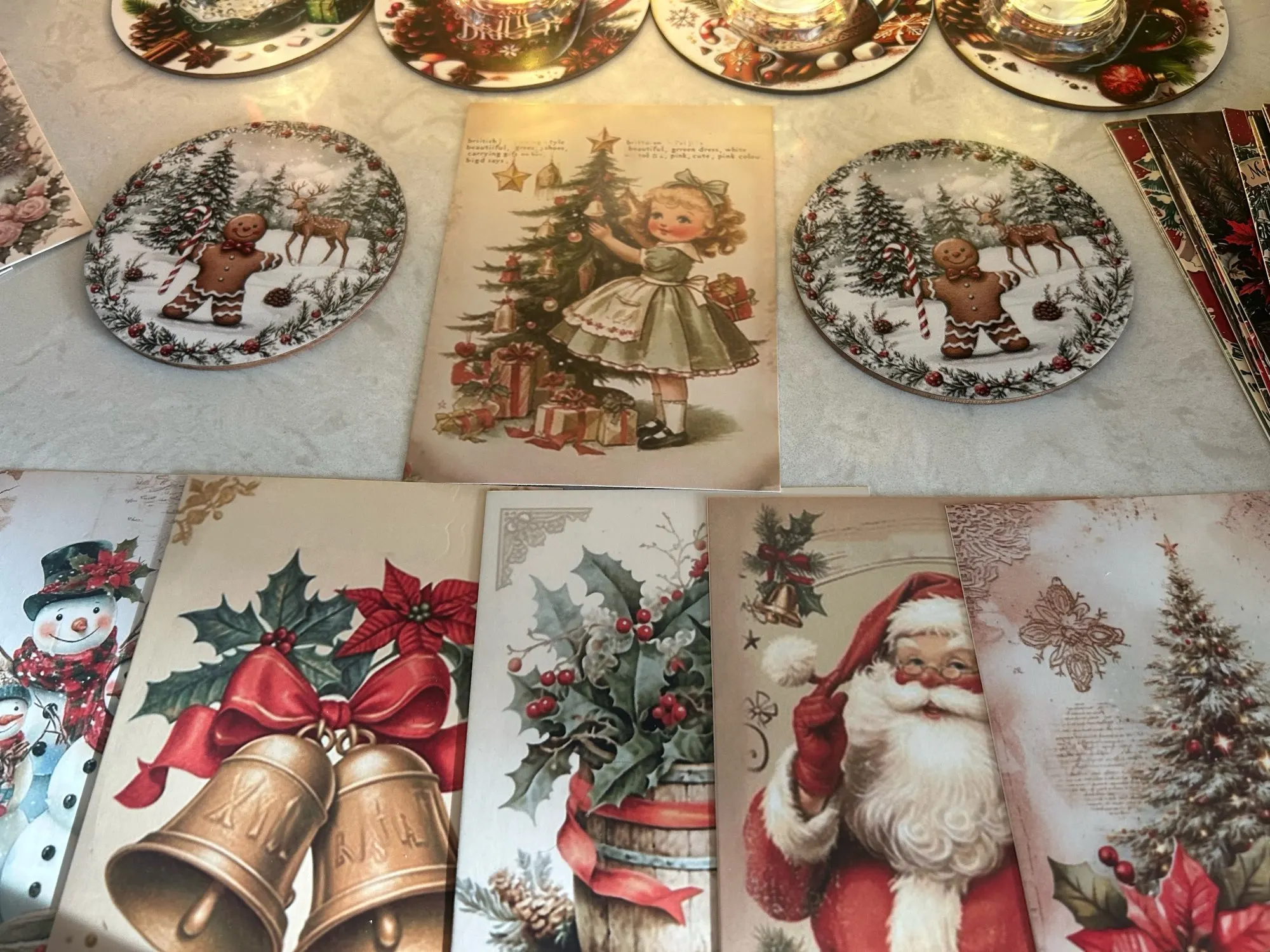48pcs, Retro Christmas Postcard Set - with Stickers, Christmas/Anniversary Gifts, Collectibles, Suitable for Gift-Giving. photo review