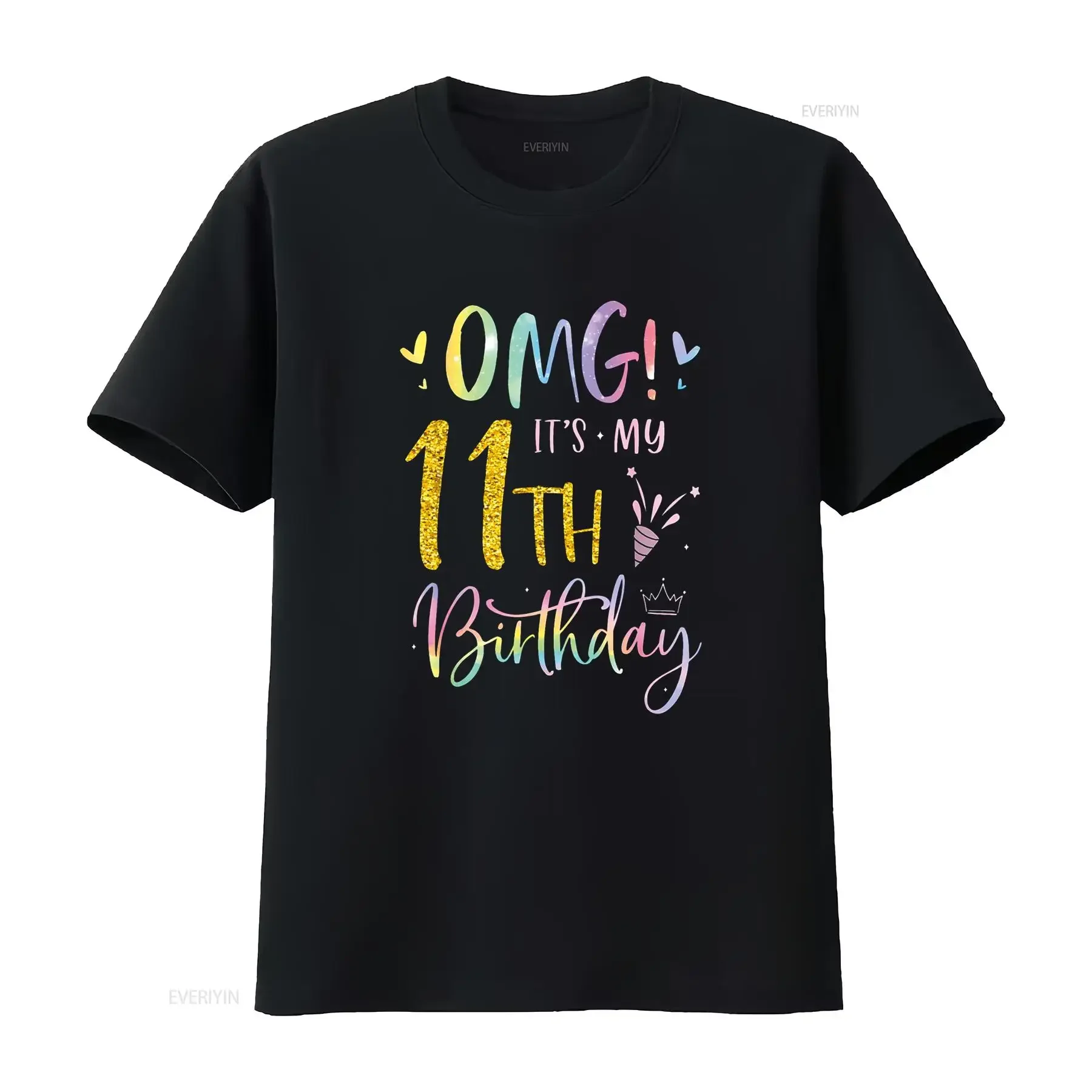 OMG It s My 11th Birthday Girl s Eleven 11 Year Old Bday T Shirt vintage Washed Casual designer clothes graphic fashion Unisex