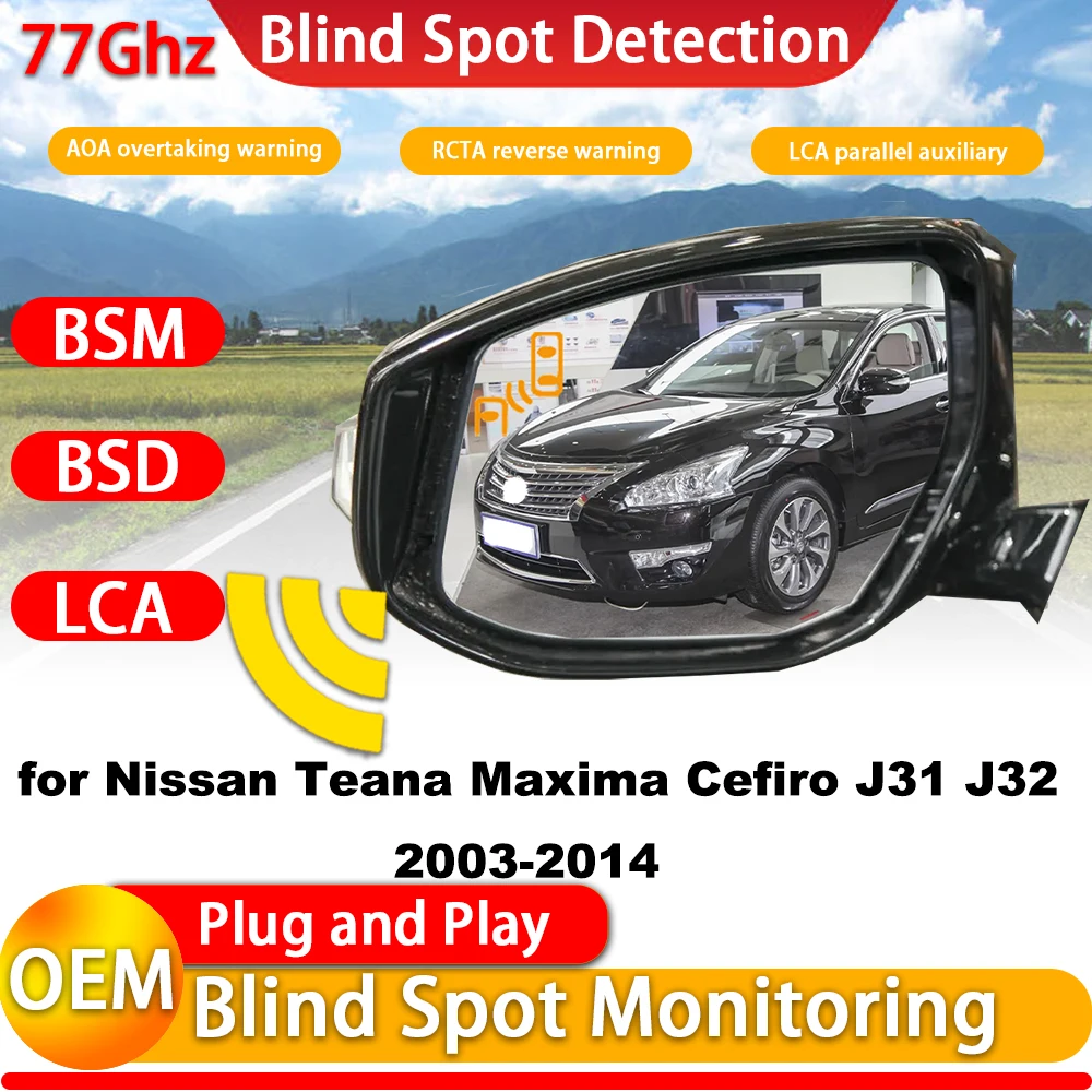 for Nissan Teana Maxima Cefiro J31 J32 2003-2014 Blind Spot Warning Intervention Detection BSW BSD BSI System 77Ghz Wave Radar