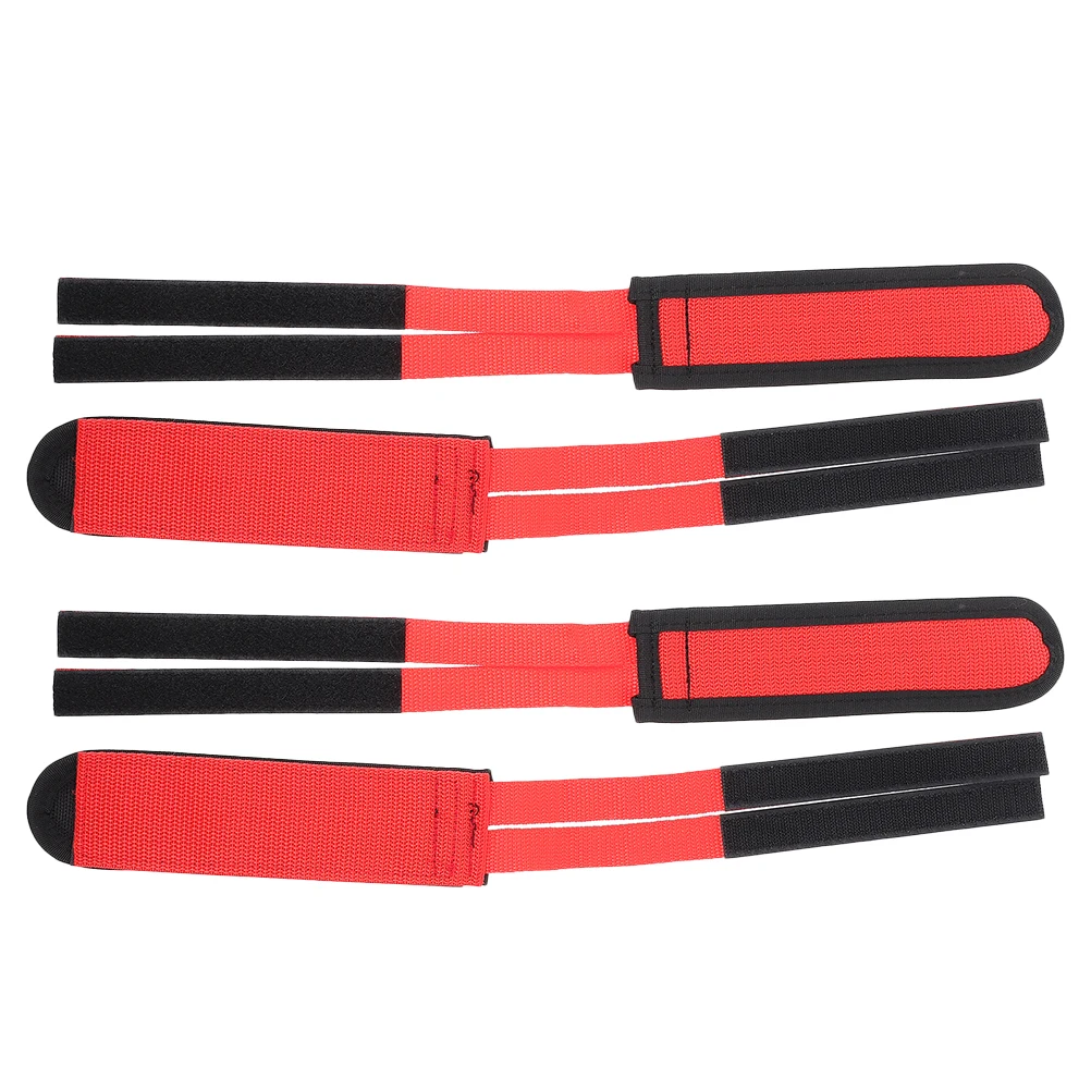 

2 Pair Bicycle Foot Covers Kids Bike Pedal Straps Red Toddler Child Antislip Breathable Mesh Design Adjustable Footrest Straps