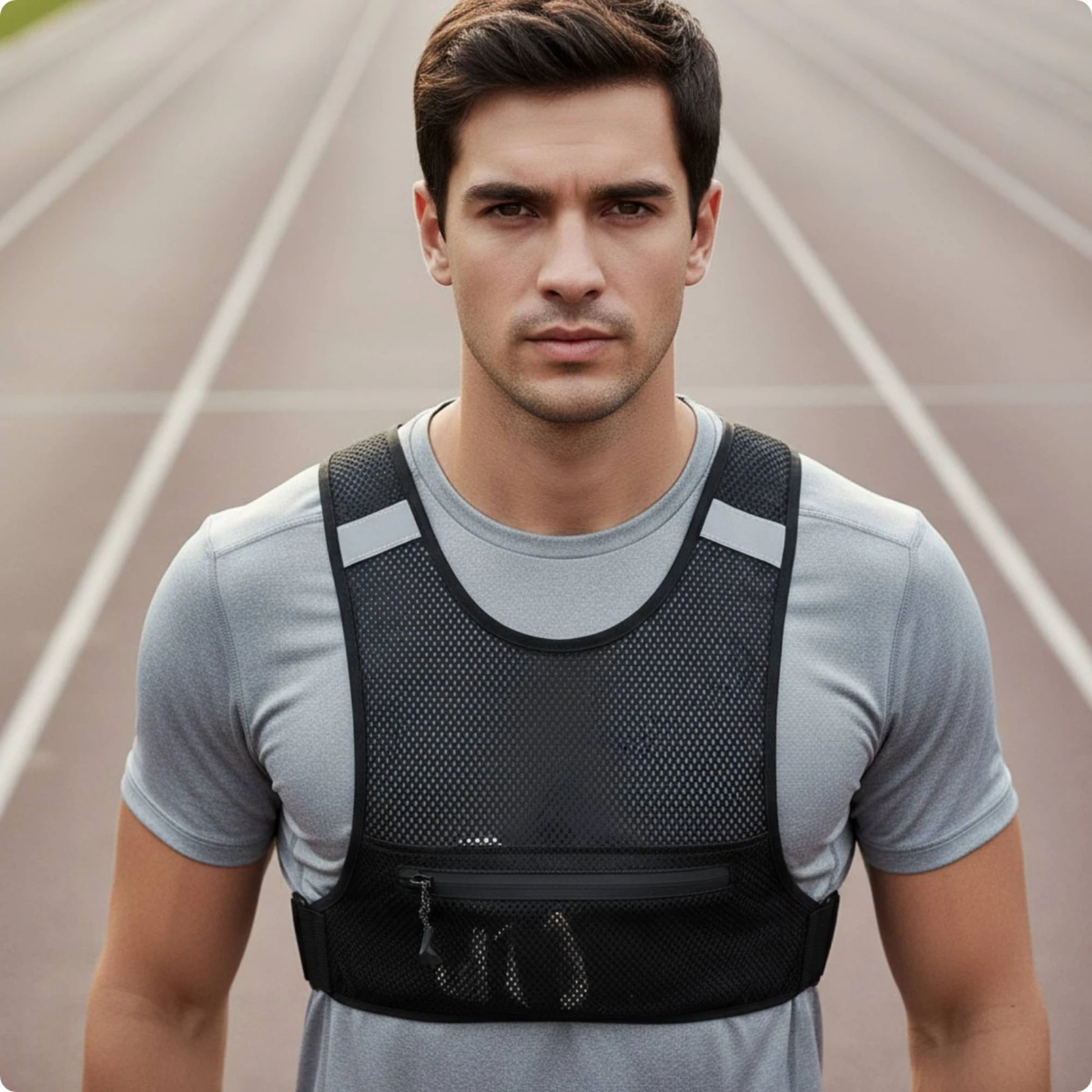 Trail Running Vest Breathable Running Vest with Chest Straps Slim-Fit Secure Fit for Runners, Marathons, Cycling