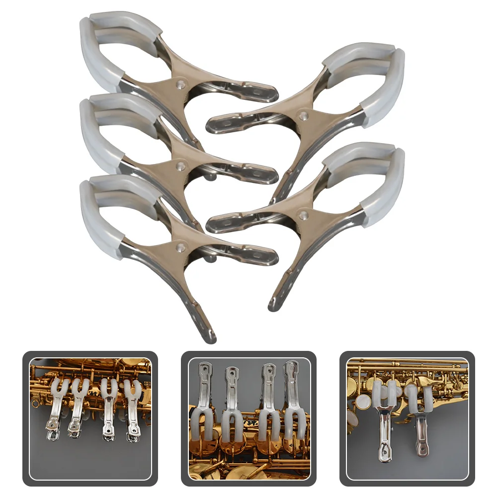 

5Pcs Saxophone Maintenance Clip Rustproof Long Term Use Musical Instrument Accessory Stainless Steel Indentation Clip