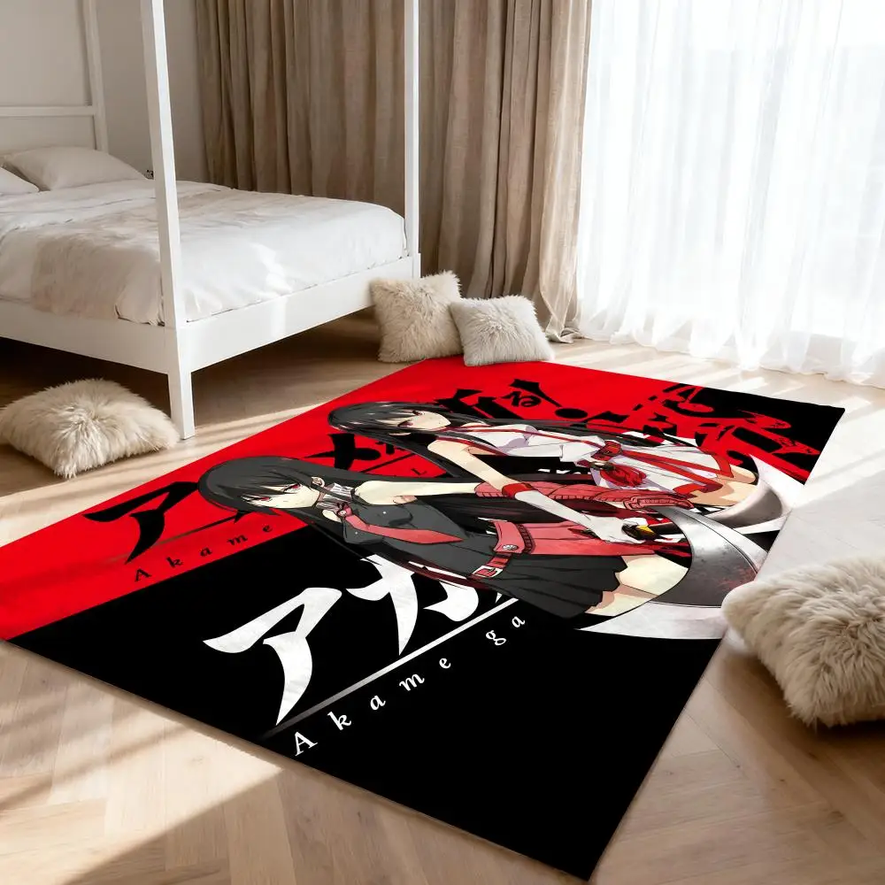 

A-AkameS Ga KillS Anime Floor Mat Soft Thickened Absorbent Non-Slip Bedroom Living Room Door Mat Home Decor Flannel Rugs