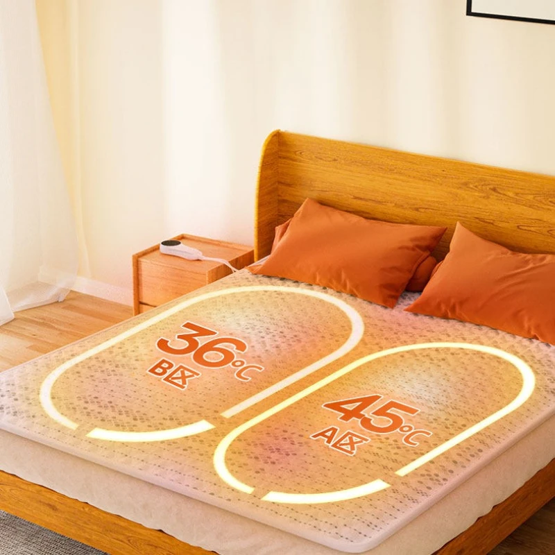 Pure Cotton Electric Blanket Machine Washable Single Double Control Adjustable Home Heating Waterproof Foldable Odorless Full