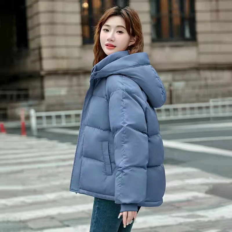 2024 New Winter Short Hooded Coat Thick Warm Jacket Women Parkas Casual Loose Down Cotton Outerwear Female Parka