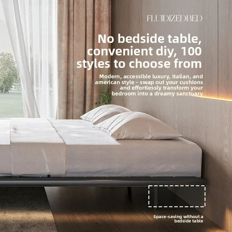 Modern simple household wrought iron bed double bed metal suspension bed