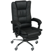 Massage Chair Office Chair with massage function, including footrest, height adjustable, 64 cm x 70 cm x 118 cm, Black On-Site