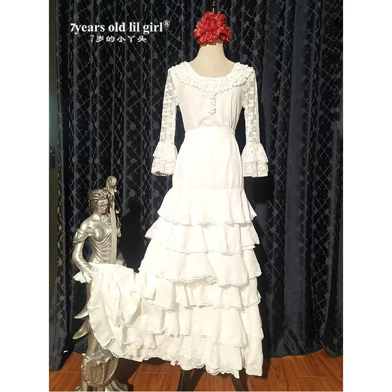 White Brand Flamenco Spanish Dance Set Practice Skirt Multi-layer Dance Skirt Multiple Color Options