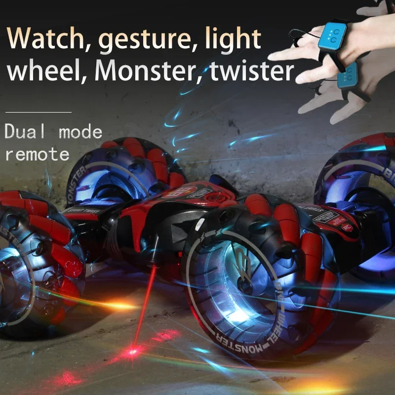 1:16 2.4G RC Car Radio Gesture Sensing Music Lighting 4WD Stunt Remote Control Car Off-Road Control Boys Children's Toys