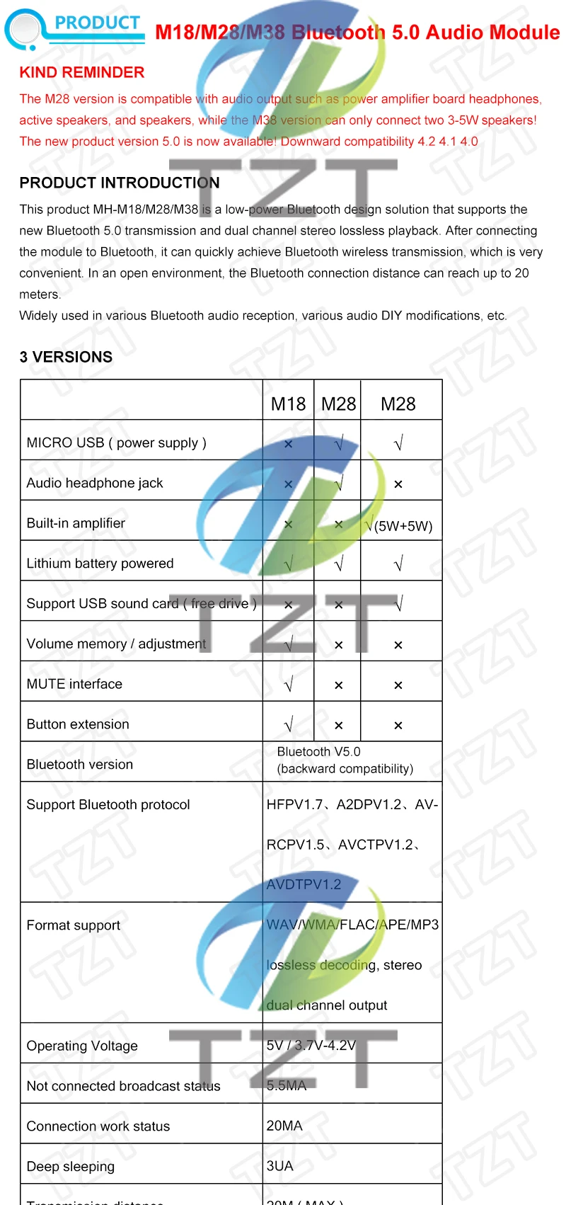 MH-MX8 M18 M28 M38 MP3 Decoder-Board Bluetooth 4.2 5.0 Audio-Modul Verlustfreies Stereo DIY Nachrüst-Lautsprecher Hohe Klangtreue HIFI – Detail 1