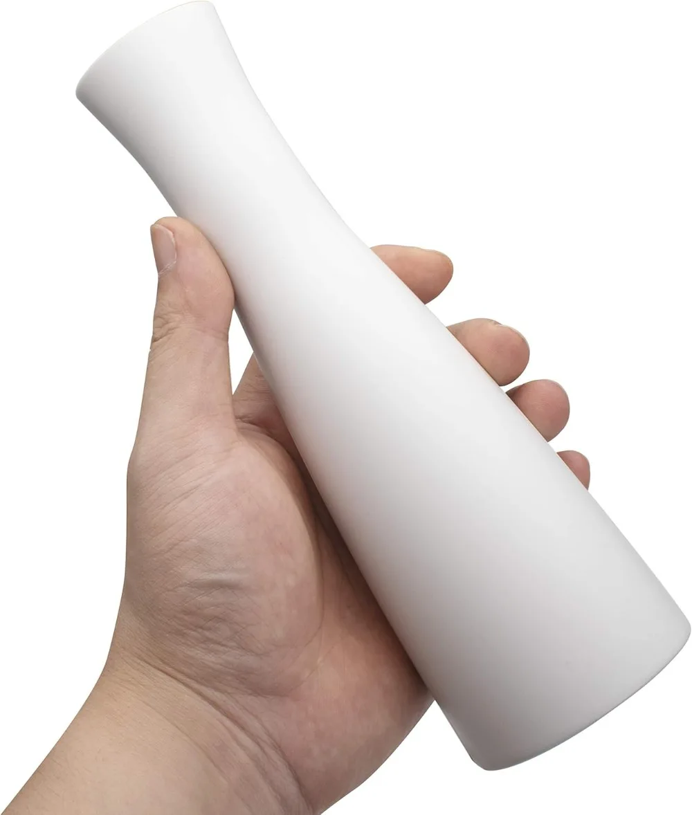 مزهرية بلاستيكية مخروطية طويلة، ديكور برعم صغير، قطعة مركزية لديكور المنزل، عيار واسع للباقات.