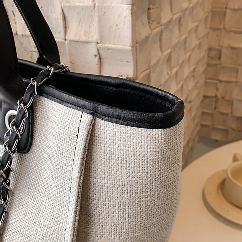 2024 New Simple Bucket Bag Women\'s Large Capacity Portable Single Shoulder Crossbody Chain Tote Bag