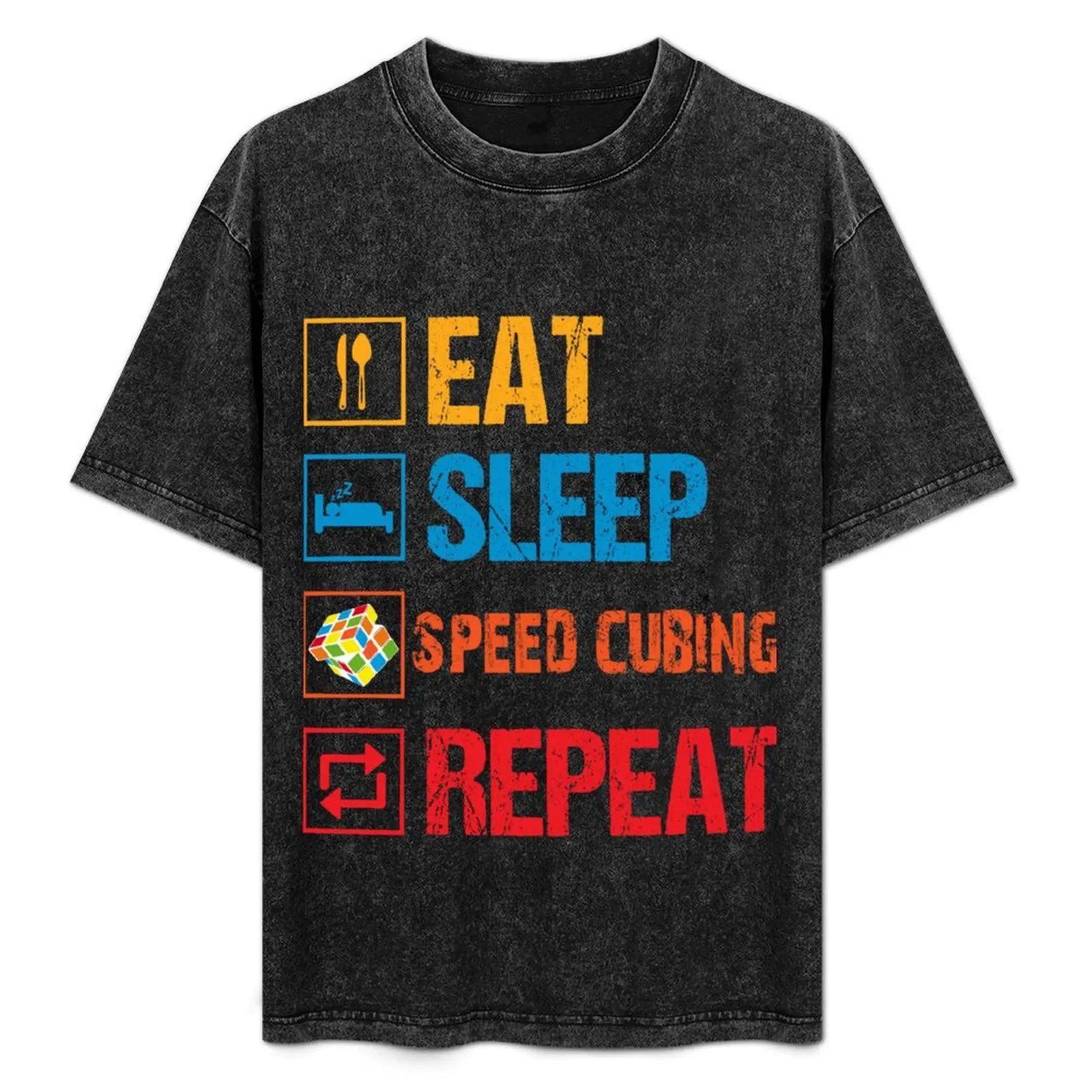 Eat Sleep Speed Cubing Repeat T-Shirt summer clothes boys whites hippie clothes cute tops compression shirt men