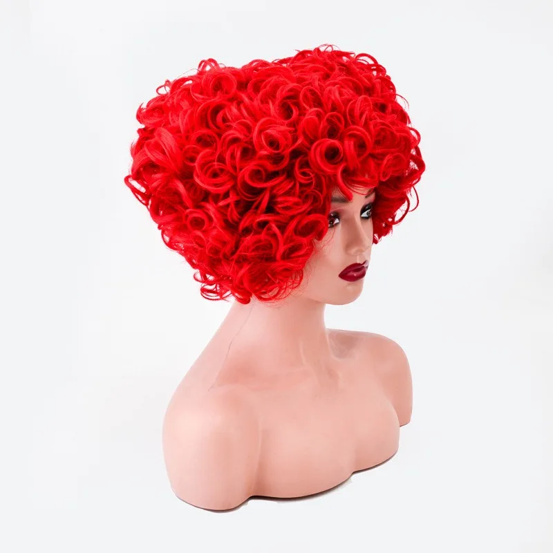 레드 퀸 러브 코스프레 가발 크리스마스 할로윈 파티 애니메이션 이상한 나라의 앨리스의 모험 역할 놀이 가발