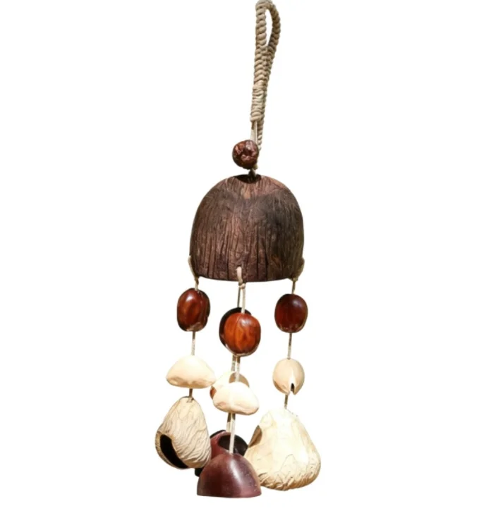 Bohemian Handmade Wooden Wind Chime Relaxing Meditation Sound Hanging Pendant Outdoor Patio Balcony Home Decor Holiday Ornament