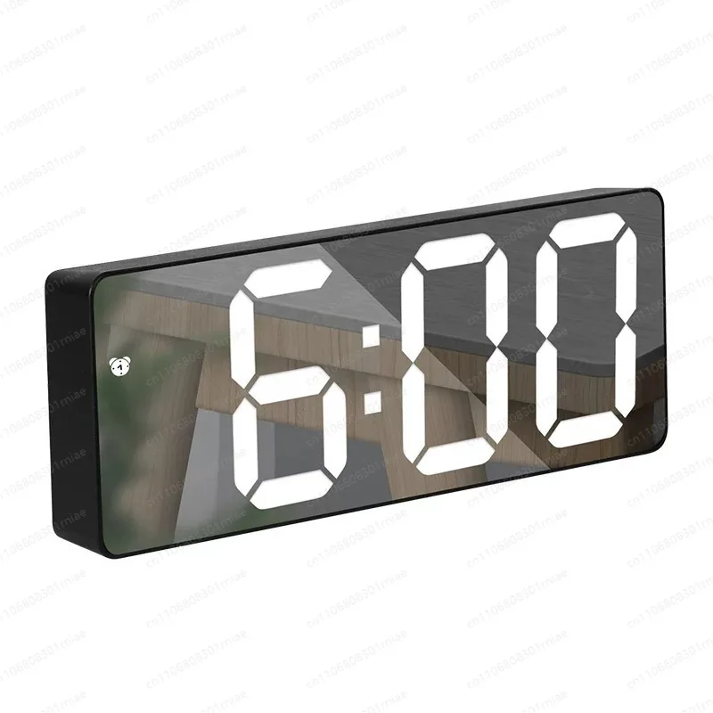 

Student Digital Alarm Clock Large Display Mirror Design Dual Power Battery Plug-in Table Clock