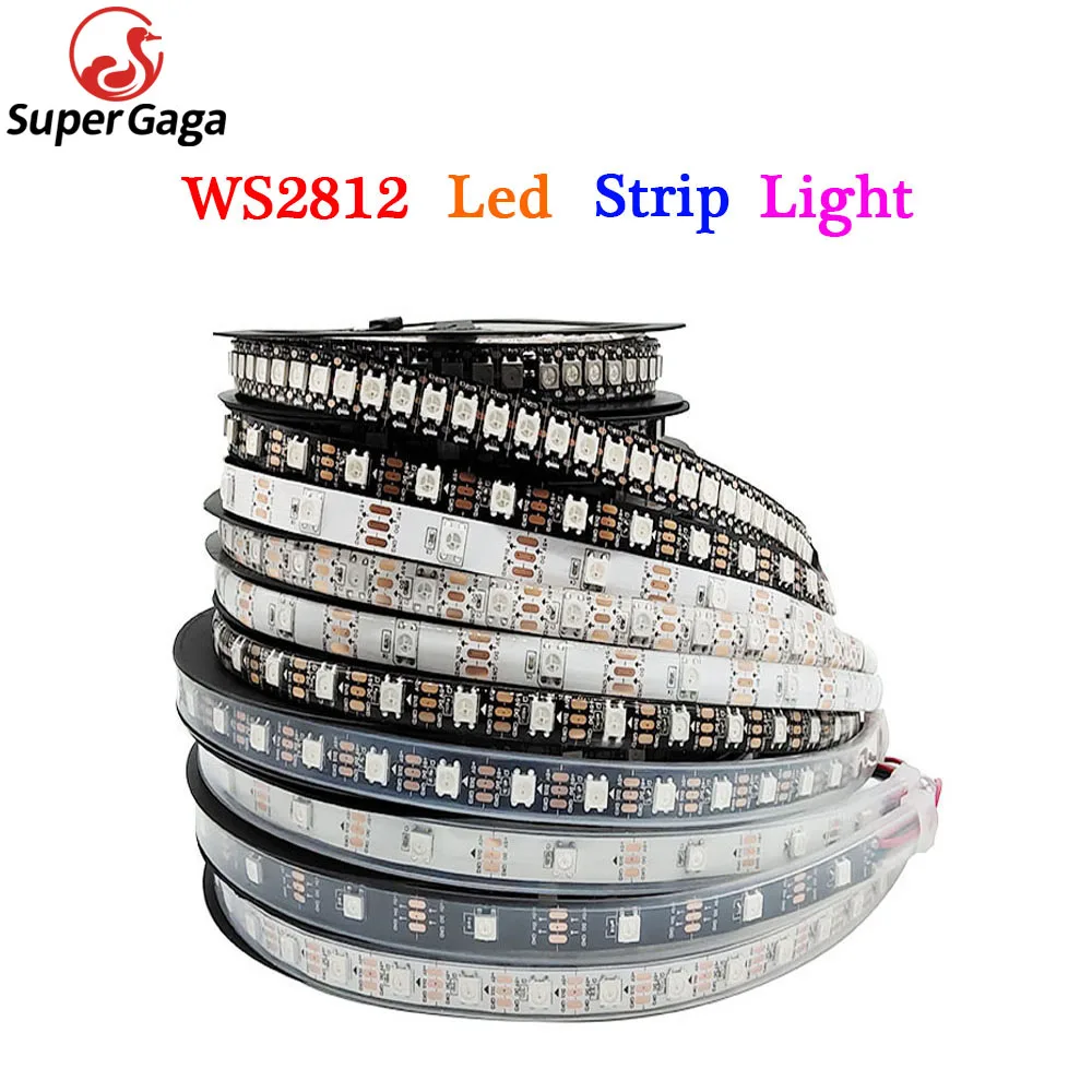 

DC5V WS2812B Individually Addressable 5050 RGB Led Strip WS2812 Smart Pixels Led Light 30/60/144Leds/M Waterproof IP30/IP65/IP67