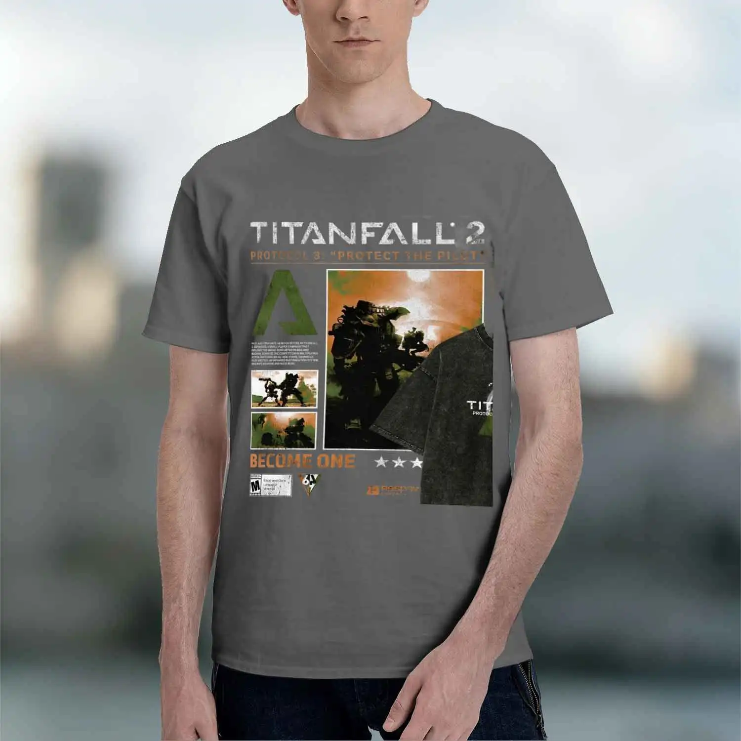 Graph Design Men's T-Shirt Titanfall 2 Protocol 3 Protect The Pilot Gaming Theme Summer Casual Wear For Gamers And Sci Fi Enthus view 5