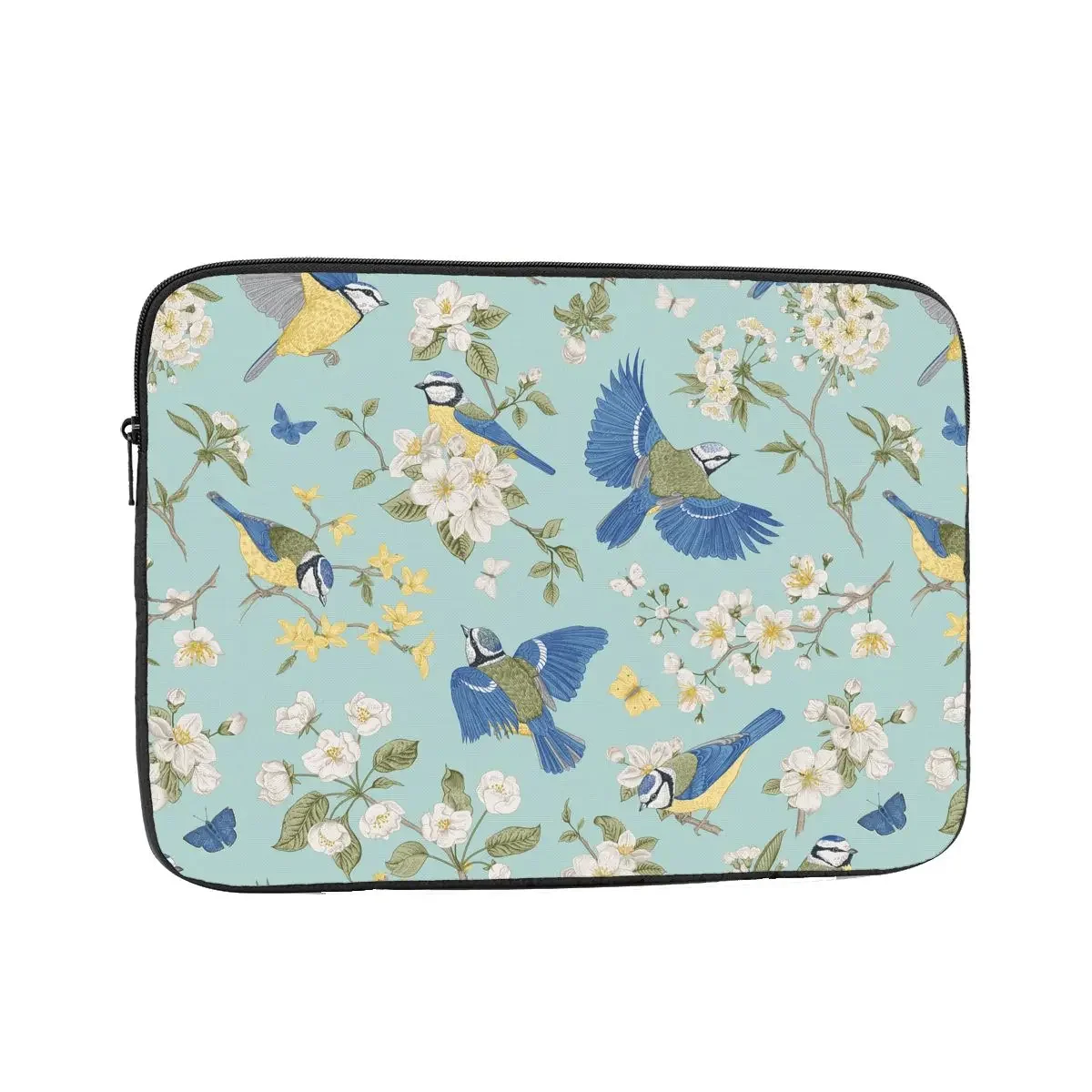 Shockproof Case 12 13 15 17 Inch Birds And Flowers Chinoiserie Laptop Bag Sleeve Blue Tits Notebook Sleeve Cover Bag