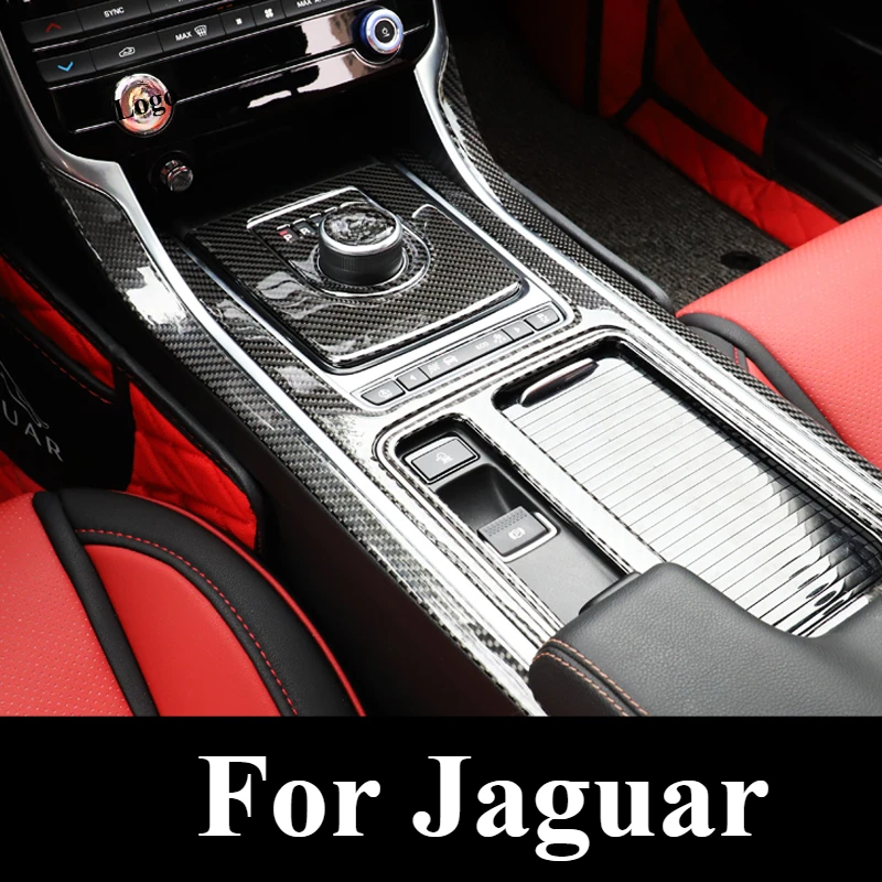 For Jaguar XEL f-pace XFL XJ Car center control carbon fiber interior veneer Retrofit decorative frame supplies