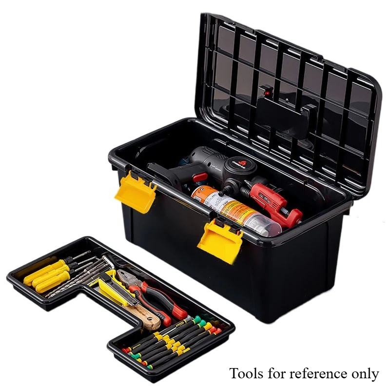 Handheld Toolbox Multifunctional Double-layer Toolbox Portable Tough Build Tool Chest with Lid Large Plastic Storage Boxes