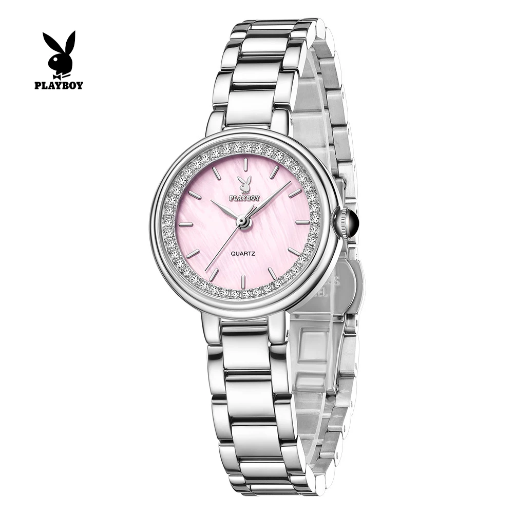 PLAYBOY 3536 Women Original Quartz Movement Watch Brand Small Round Dial 30m Waterproof Elegance Brand Watch For Women