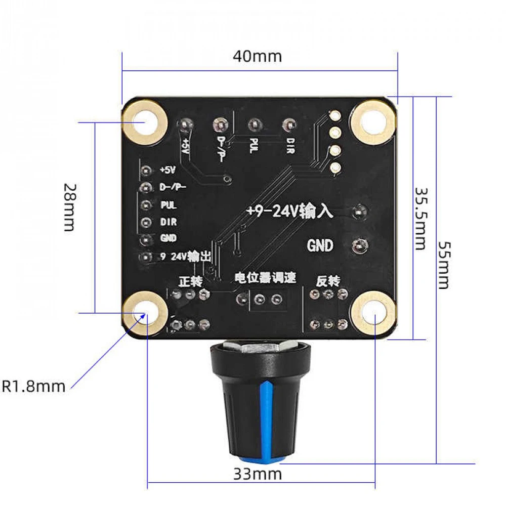 

9-24V Pulse Generator Motor Speed Governor Stepper Motor Controller Forward/Reverse/Start/Stop Controller Motor Speed Regulator