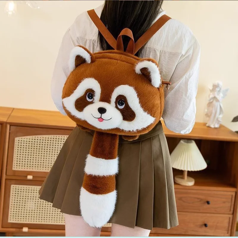 

Cute Cartoon Raccoon Backpack Plush All-in-one Super Cute Crossbody Bag
