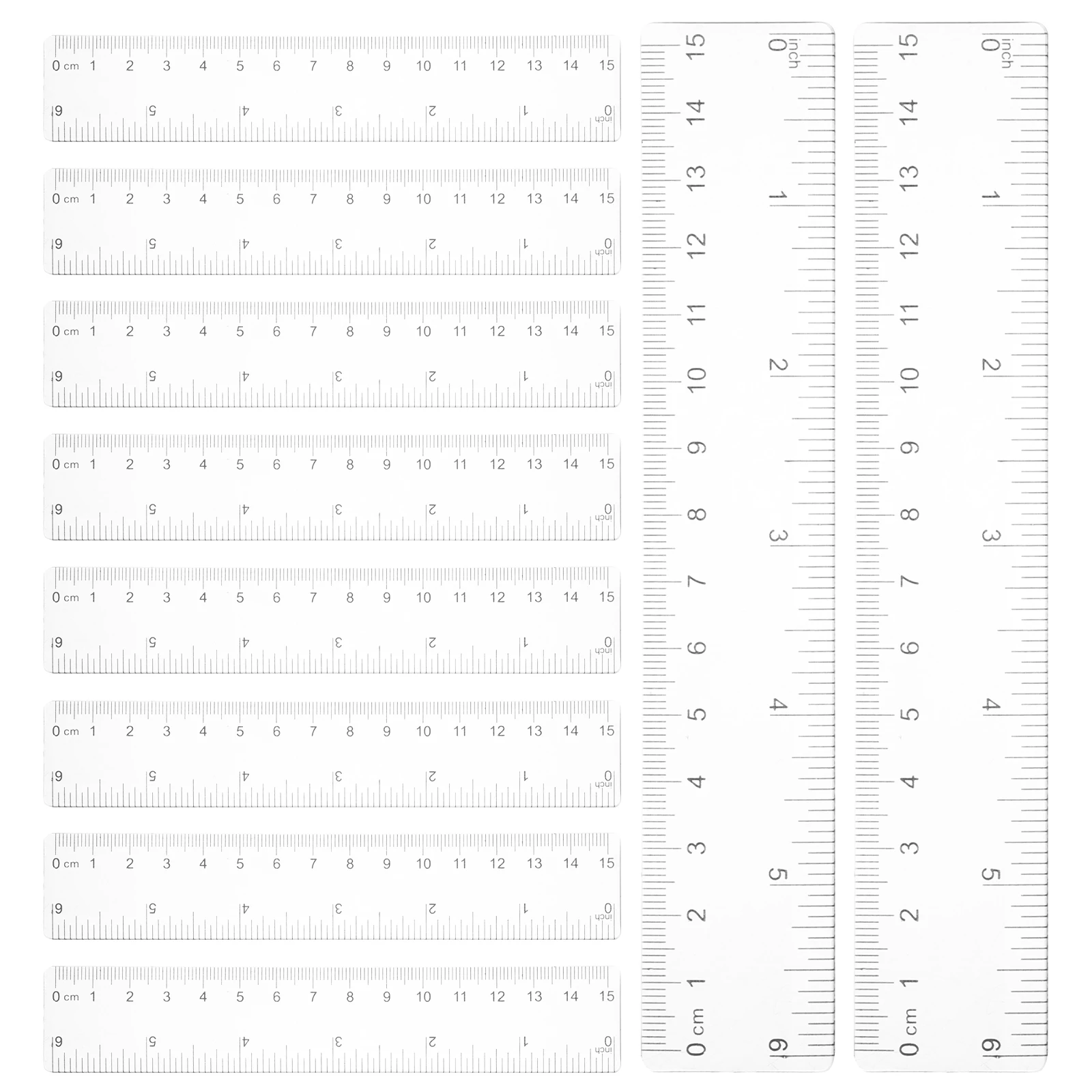 

10Pcs Transparent Ruler Plastic Straight Edge for Accurate Measurement Drafting Cutting School Projects Clear Markings Dual