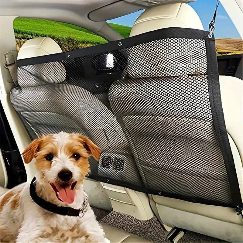 Adjustable Car Pet Trunk Barrier Car Isolation Net Pet Safety Net Breathable Mesh Pet Travel Barrier For Back Seat